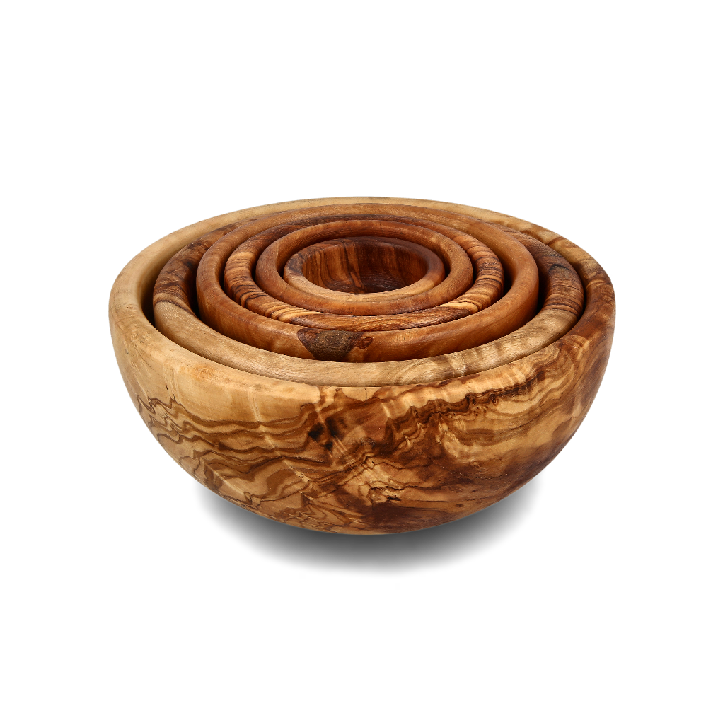 Set of 6 Olive Wood Bowls